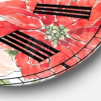 Designart 'Country Flower Snowflakes I Traditional Wall Clock