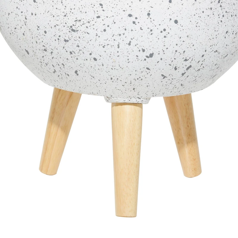 Set of 2 White MgO Contemporary Planter 17", 15"