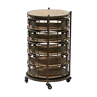 Brown Metal Farmhouse Storage Cart, 28" x 17" x 17"