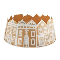 26.75" Brown & White Metal Gingerbread Village Tree Collar by Ashland®