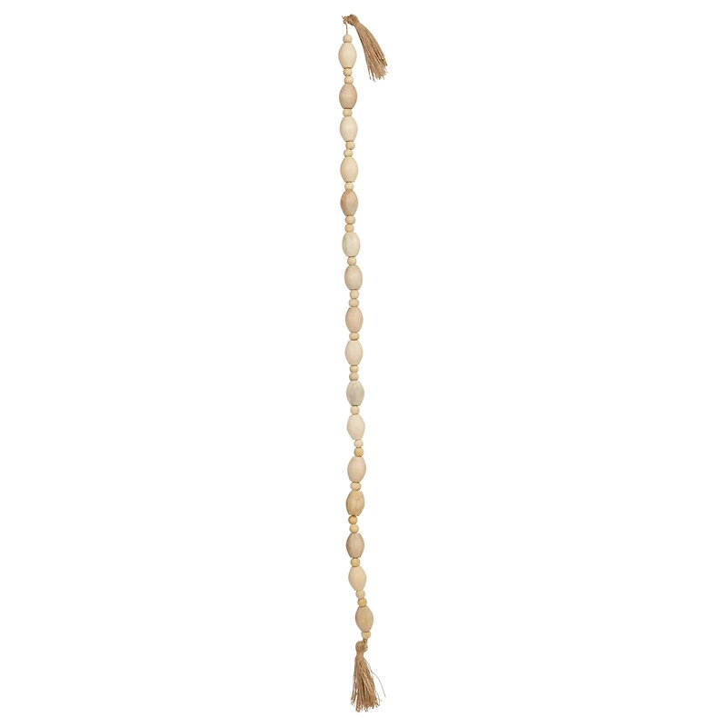 Hello Honey® 60" Mango Wood Bead Garland with Jute Tassels