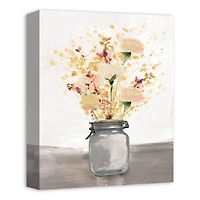 Floral Mason Jar Canvas Wall Art