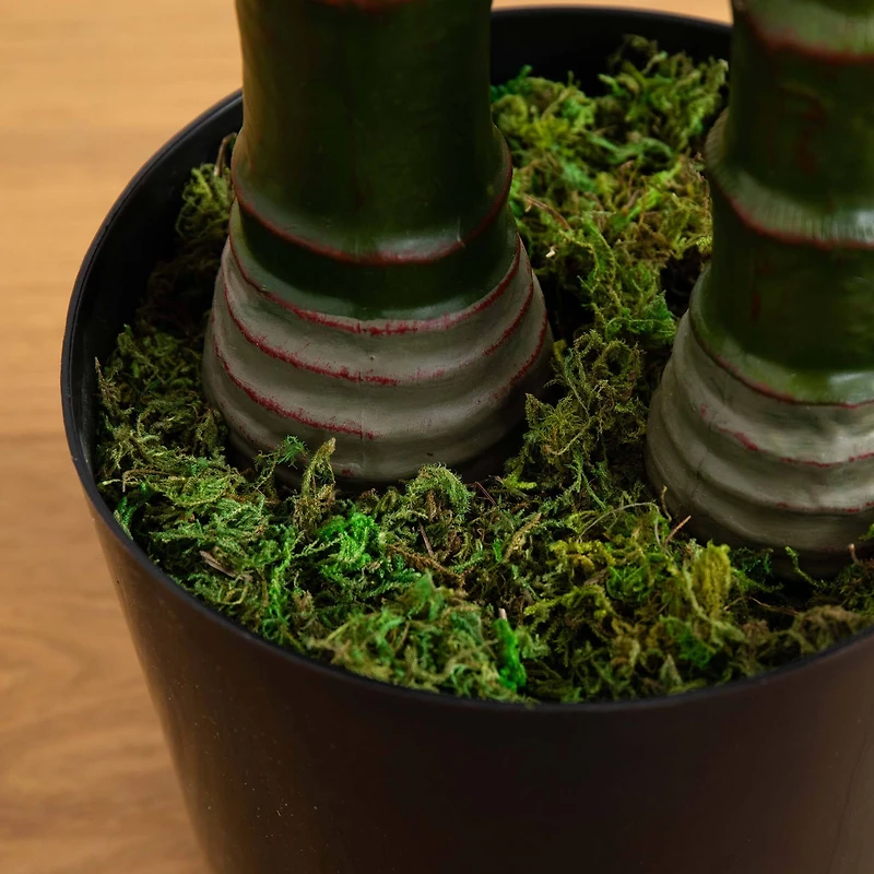 10ft. Potted Green UV Resistant Artificial Double Robellini Palm Tree