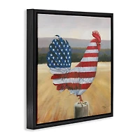 Stupell Industries American Flag Rooster Floater Framed Art