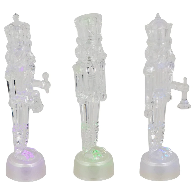 7.5" LED Icy Crystal Nutcracker Christmas Figurine Set