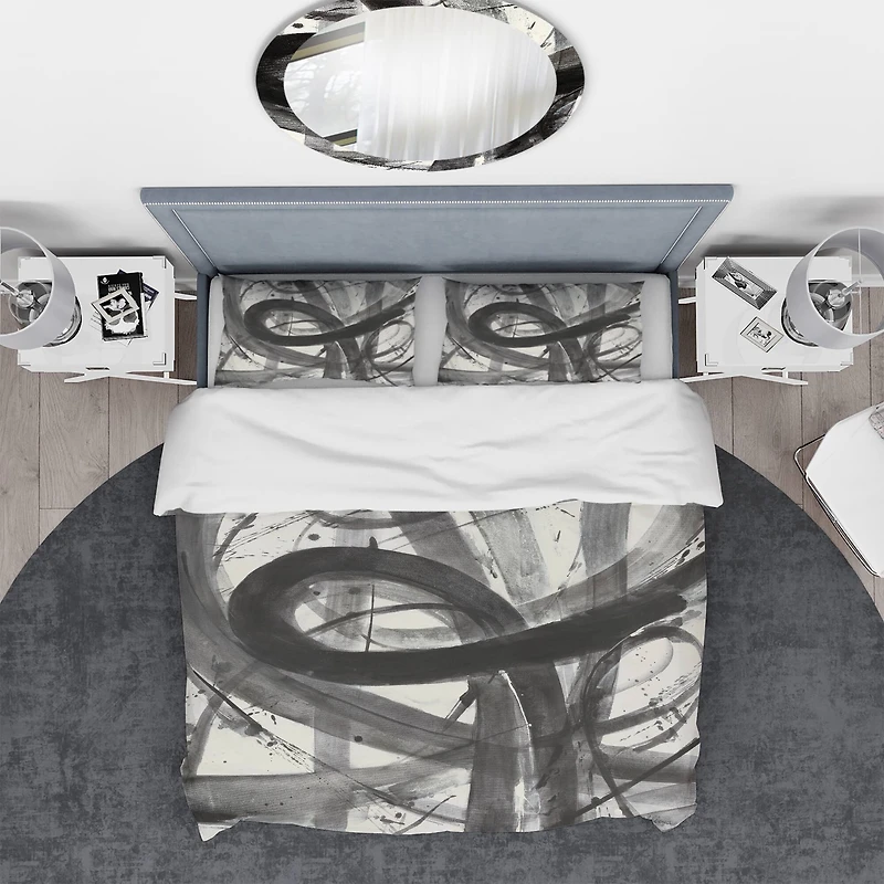 Designart 'Minimalistic Roller III' Geometric Bedding Set