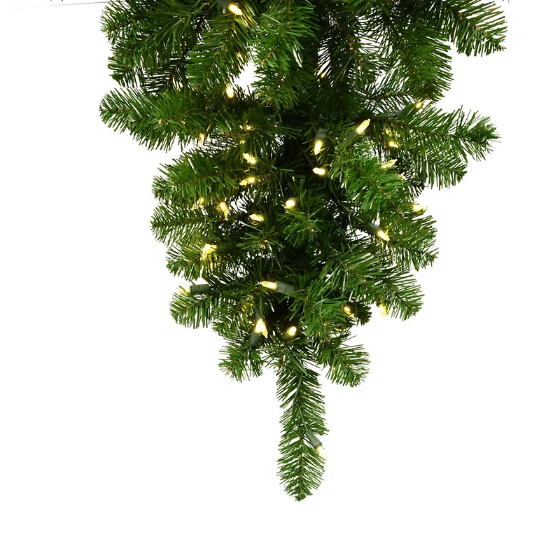 6ft. Pre-Lit American Upside Down Artificial Christmas Tree, Clear Lights