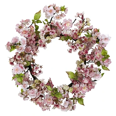24" Pink Cherry Blossom Wreath