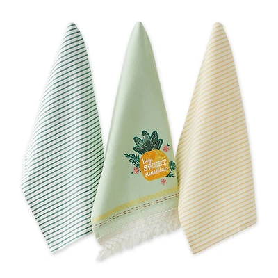 Sweet Pineapple Embellished Dishtowel (Set of 3)