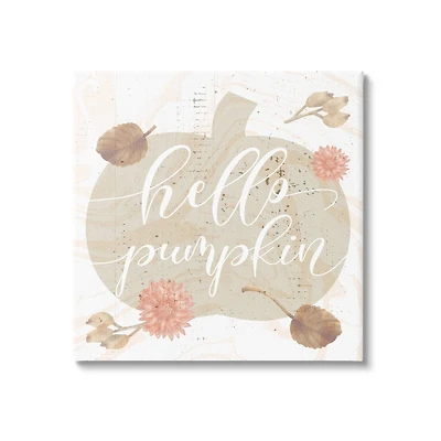 Stupell Industries Hello Pumpkin Autumn Harvest Canvas Wall Art
