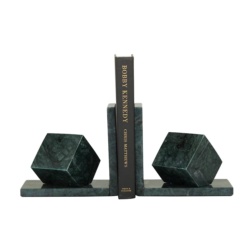 CosmoLiving by Cosmopolitan 6" Green Marble Orb Bookends Set