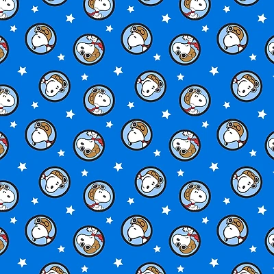 Peanuts Blue Snoopy Red Baron Badges Cotton Fabric