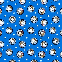 Peanuts Blue Snoopy Red Baron Badges Cotton Fabric