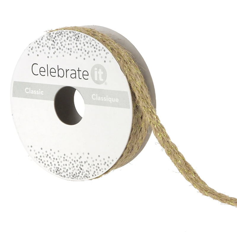 7/16" x 5yd. Metallic Jute Ribbon by Celebrate It®