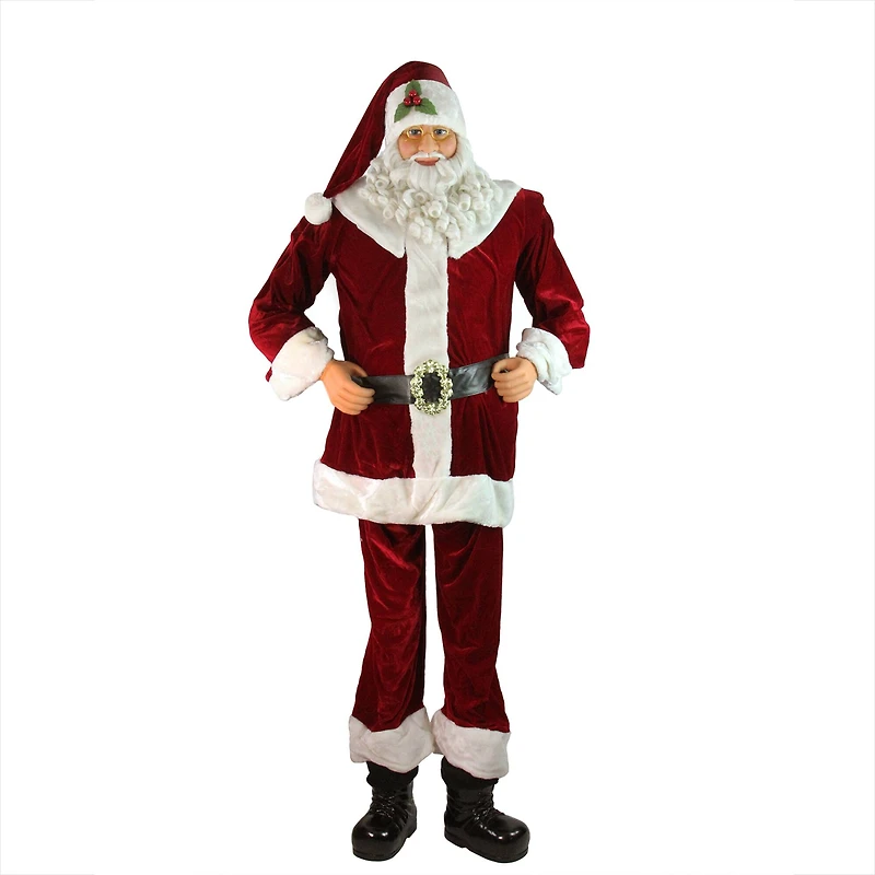 6ft. Life-Size Plush Santa Claus Standing or Sitting Christmas Figure
