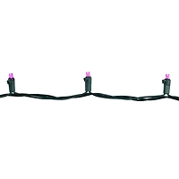 50ct Pink LED Wide Angle Christmas Lights  16.25ft Green Wire