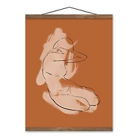 Terracotta Figure Teak Hanging Canvas