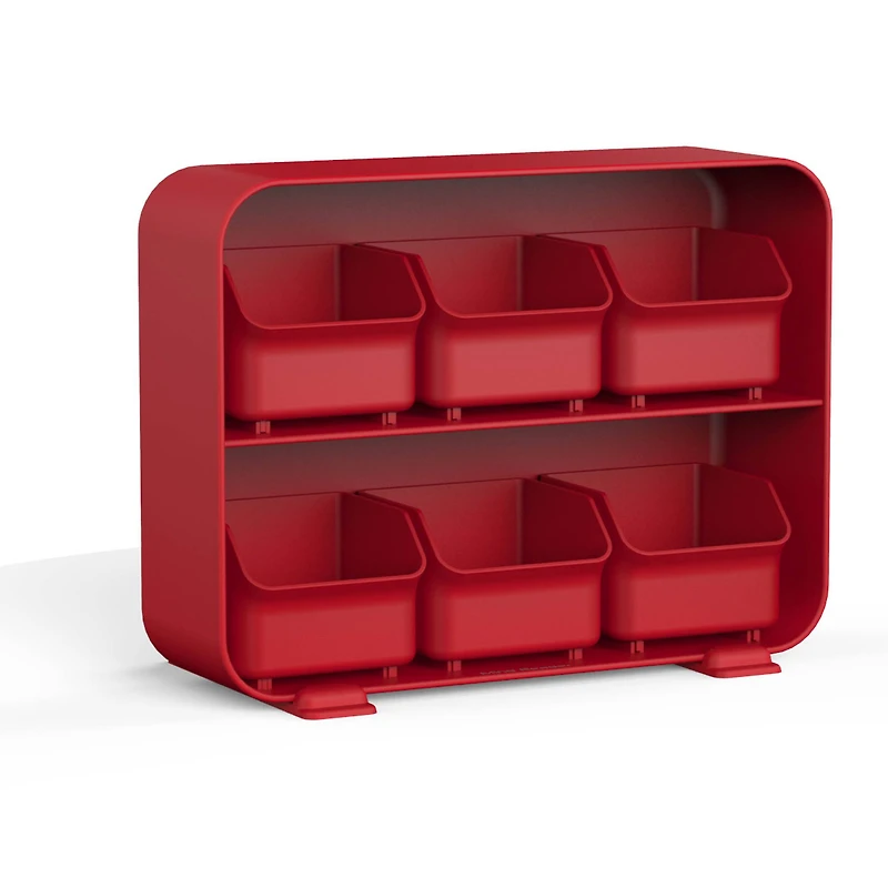 Mind Reader Red 6 Drawer Tea Bag Holder