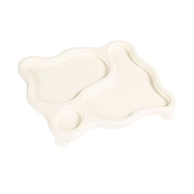 Hello Honey® White Decorative Footed Wood Tray with 3 Sections