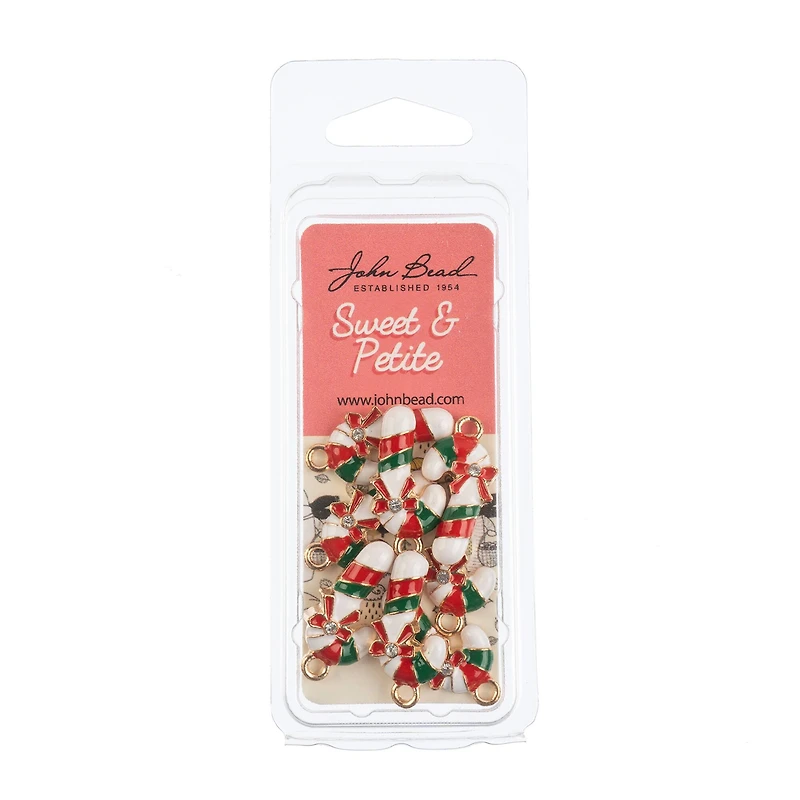 John Bead Sweet & Petite Candy Cane Holiday Charms, 8ct.