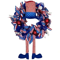 24" Patriotic Hat Wreath with Dangling Legs
