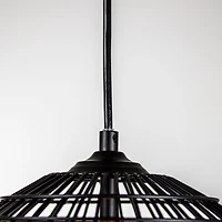 13" Industrial Style Caged Metal Pendant Lamp with Edison Bulb
