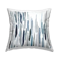 Stupell Industries Blue Varied Abstract Brushed Rainfall Lines Throw Pillow, 18" x 18"