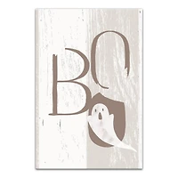 Boo Faux Wood 12" x 18" Canvas Wall Art