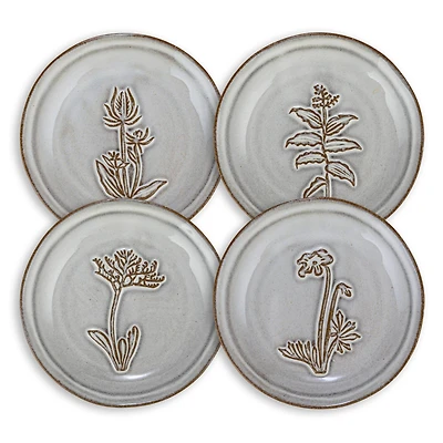 Hello Honey® 5" Cream & Brown Round Reactive Glaze Stoneware Dish Set