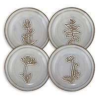 Hello Honey® 5" Cream & Brown Round Reactive Glaze Stoneware Dish Set