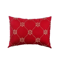 20" x 14" Burgundy Embroidered Snowflakes Throw Pillow by Ashland®
