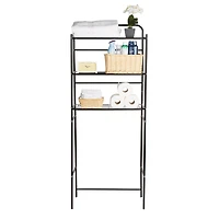 Mind Reader Black 3-Tier Over the Toilet Rack