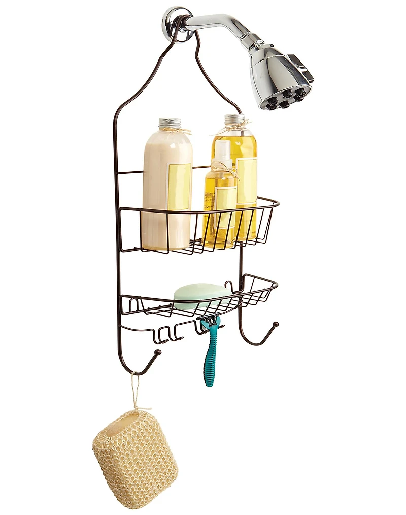 Bath Bliss Bronze Contoured Head Design Shower Caddy