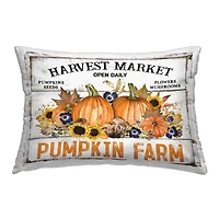 Stupell Industries Pumpkin Farm with Sunflowers Outdoor Printed Pillow