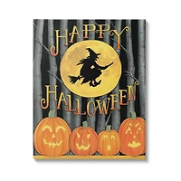 Stupell Industries Happy Halloween Forest Witch Canvas Wall Art