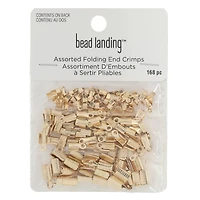Mixed Gold Folding End Crimps, 168ct. by Bead Landing™