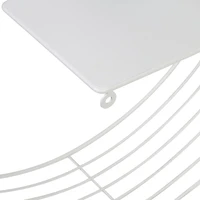 Honey Can Do 18" White Floating Circular Decorative Metal Wall Shelf
