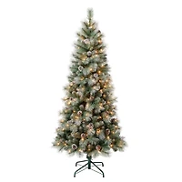 6ft. Pre-Lit Perry Hard Needle Artificial Christmas Tree, Clear Lights