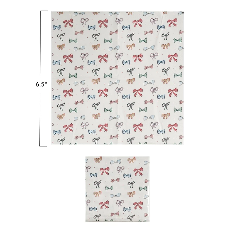 Hello Honey® Holiday Bows Square Paper Beverage Napkins, 50ct.
