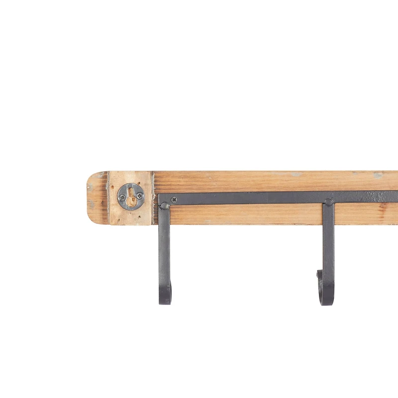 Brown Wood Eclectic Wall Hook