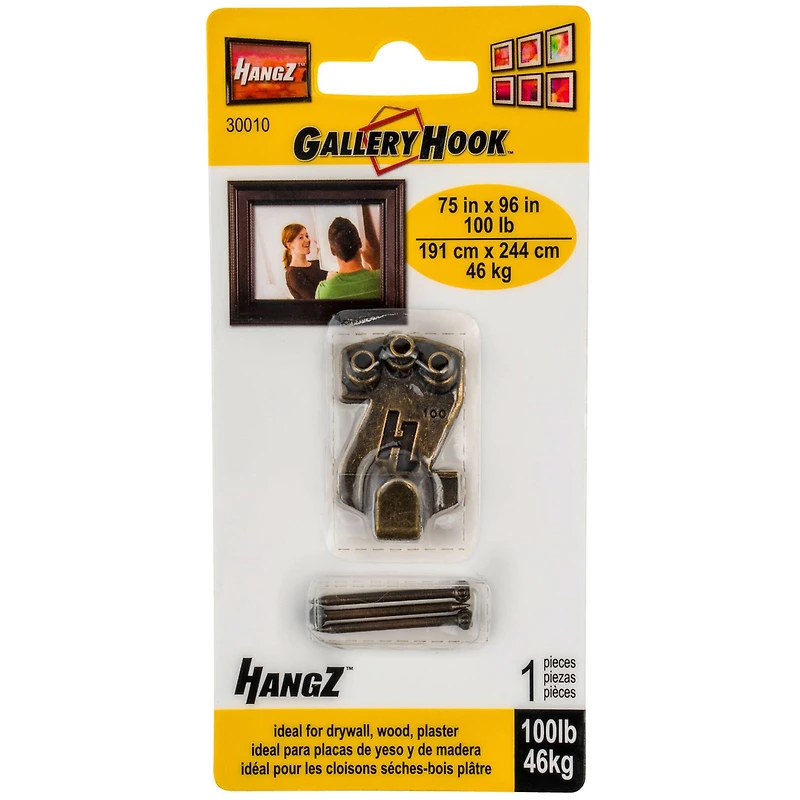 HangZ™ 100lb. Gallery Picture Hook