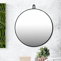 23.5" Round Metal Framed Wall Mirror with Hanger