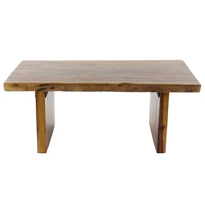 Brown Wood Contemporary Coffee Table, 16" x  40" x  24"