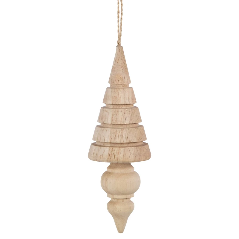 3ct. Natural Trees Wooden Christmas Ornaments