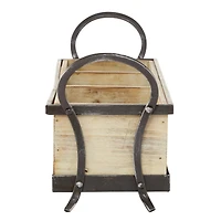 22" Brown Wood Farmhouse Tray