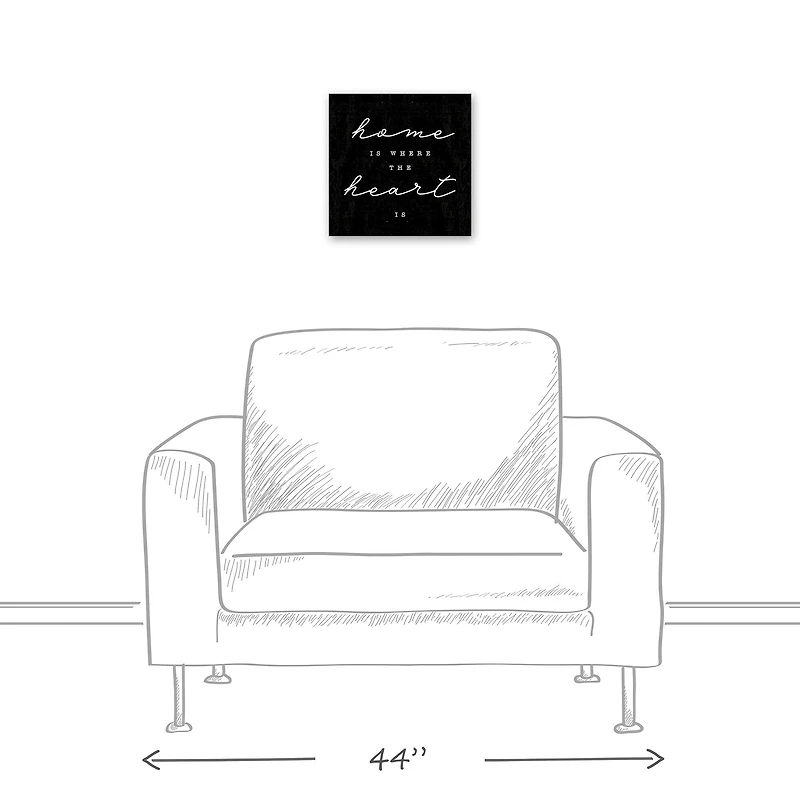Home Is Where The Heart Is 12" x 12" Canvas Wall Art