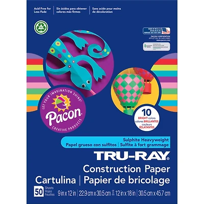 Pacon® Tru-Ray Bright Colors Construction Paper, 12" x 18"