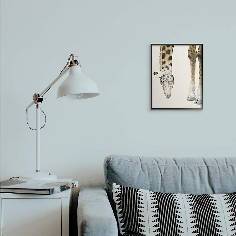 Stupell Industries Giraffe Grazing Safari Animal Wall Art in Frame