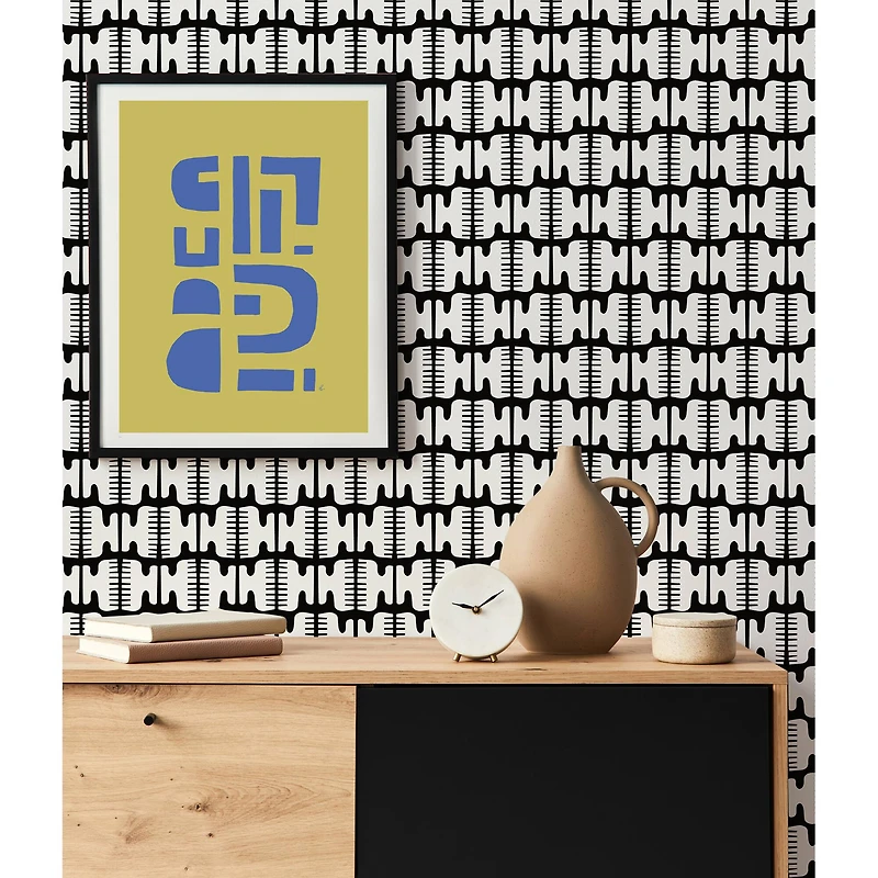 NuWallpaper Black Pepper Paperie Shift Peel & Stick Wallpaper