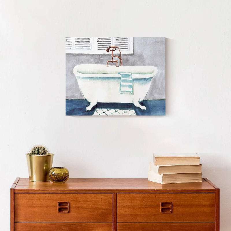 Clawfoot Bathtub 14" x 11" Canvas Wall Art